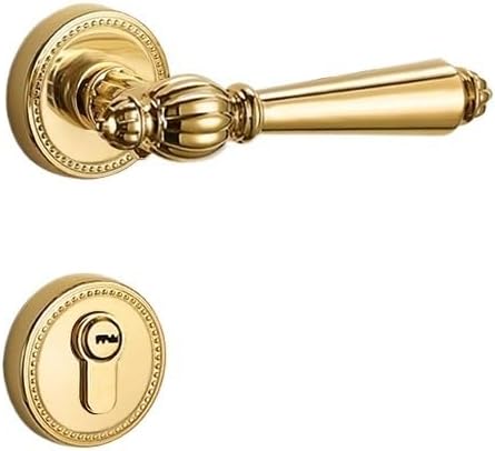 Door Knob Interior Door Handle with Lock Door Lever for Bathroom and Bedroom Zinc Alloy with Mortise Lock and Magnetic Locks Doors Levers(Color2)
