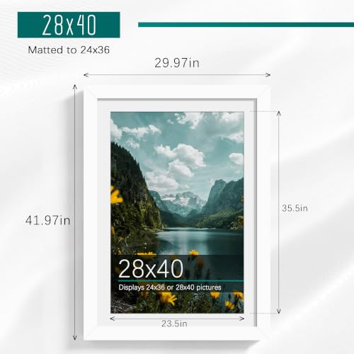 Image of Picrit 28x40 White Poster Frame, Picture Frame for Wall, 3 Pack