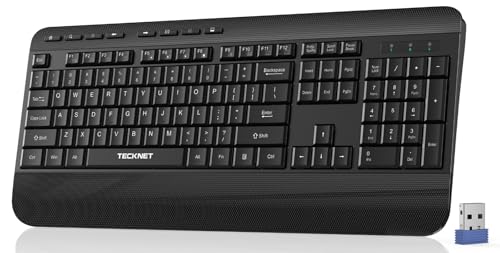 TECKNET Ergonomic Wireless Keyboard for Laptop, 2.4G USB Silent Computer Keyboard with Comfortable...