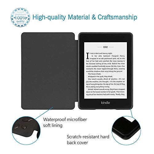 Capa para Kindle Paperwhite (aparelho à prova d`água) - rígida - sistema de hibernação - Biblioteca