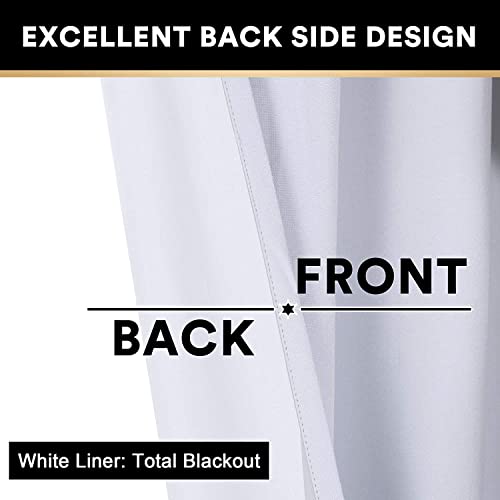 Image of PrinceDeco 100% Blackout Curtains Linen Drapes 108 Inches Long Room Divider Curtains Patio Curtain for Sliding Door Thermal Curtain for Sliding Glass Door,W100 X L108 Inch, Preal White