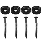 Litoexpe 4 Pcs Guitar Neck Mounting Screws Neck Joint Bushings Ferrules & Bolts for Electric Acoustic Guitar Bass, Black