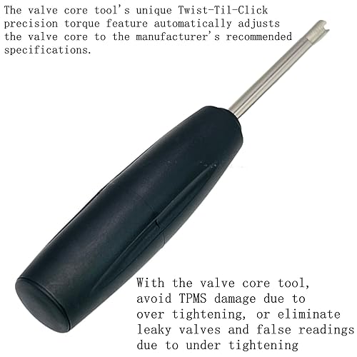VOTNMIC 4 Pieces Valve Core Torque Tool, Avoid TPMS Damage, Valve Core Removal and Installation Tool, Helps Guard Against Over or Under torquing,Black, Silver - Thumbnail 6
