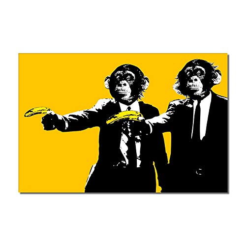 Affiche singe tenant la banane pour briser la monotonie d'un salon