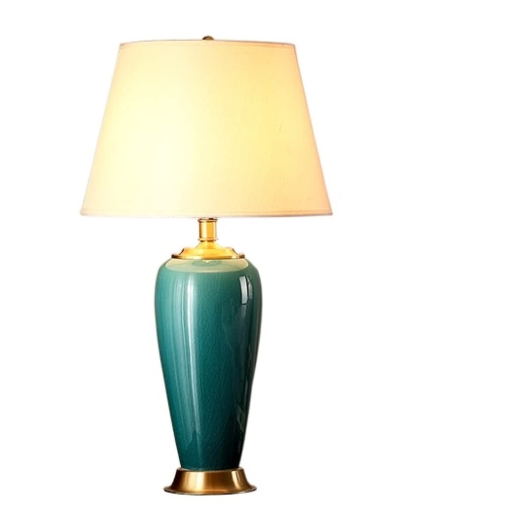 SGKOMN Desk Lamps For Reading Traditional Ceramic Table Lamp Bedroom Nightstand Bedside Lamp Study Room Decoration Desk Lamp Lamps For Living Room-B-Dimmer