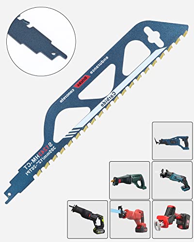 Miniatura 5 de Hojas De Sierra Sable, 305mm Sierra De Sable, Accesorios Hoja De Sierra Sable Universal Para Metal, Madera, Hormigón Poroso,Ladrillo,Placa De Cemento S1243hm