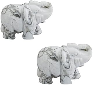 AITELEI 2pcs 1.5" Natural Amethyst Carved Gemstones Elephant Figurine Healing Reiki Crystal Guardian Elephant Pocket Stone Statue Gemstone Crafts for Home Decoration