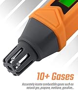 Gasmelder, TopTes PT199 Gaslecksuchgerät mit Akustischem und Visuellem Alarm, Gasdetektor zum Auffinden von Brennbares Gas wie Methan oder Propan für Wohnmobil, Haus (Inklusive Batterie x2) - Orange – Ansicht 2