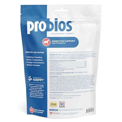 Probios Horse Probiotic Soft Chews, Apple Flavor, 1.32 lb | Gut health, Digestive support, Immune health, Apple flavor - Image 6