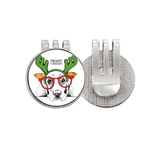 Marqueur de balle de golf magnétique pour chapeau avec émail résistant motif chien