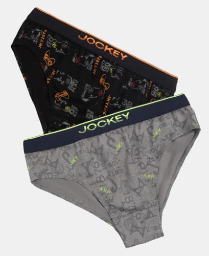 Image of Jockey PB04 Boys Super Combed Cotton Elastane Printed Brief (Pack of 2)