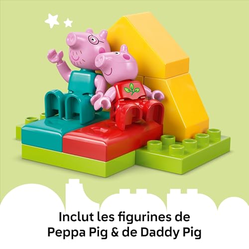 LEGO Duplo Peppa Pig Les Vacances au Camping - Jouet Montessori dès 2 Ans pour Fille ou Garçon - Inclut Tente, Canoë, Feu de Camp et 2 Figurines - Motricité Fine et Tri des Couleurs 10452