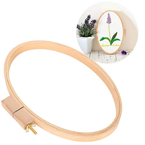 Wood Embroidery Hoop, Horizontal Oval Hoop Frame Wide Wooden Circle Cross Stitch Hoop Ring Craft Desktop Diy Cross Stitch Supplies For Embroidery Stitching Needle Point Silkpainting #TOP6