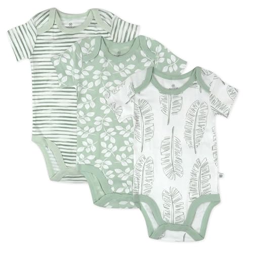 Image of HonestBaby unisex-baby 3-pack Short Sleeve Bodysuits One-piece 100% Organic Cotton for Infant Baby Boys, Girls, Unisex