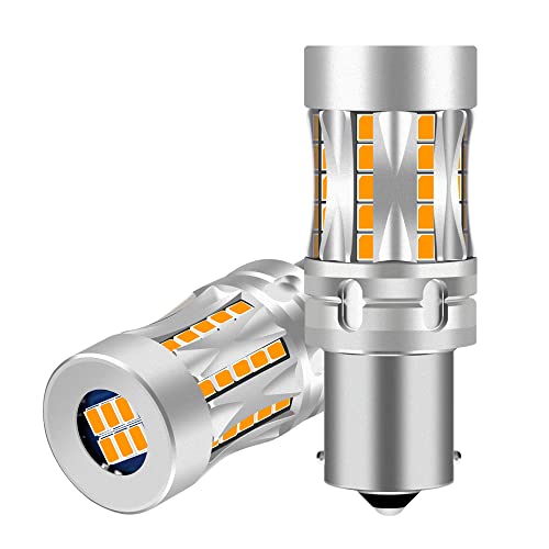 Sidaqi 1156 Led Bulbs Amber For Front Rear Turn Signal Bulb Built-In Load Resistor 46 Led 42W Ba15S P21W 1141 7506 Led Turn Signal Bulb Canbus Error Free 12-24V (2Pcs) #TOP6