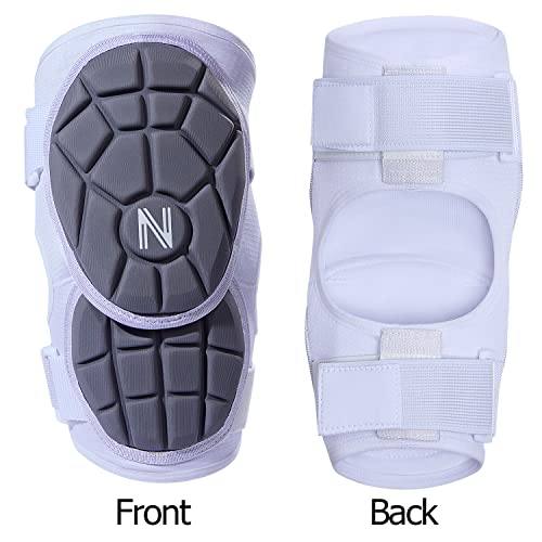 NURIBASE Baseball Batters Elbow Guard for Youth, Adult - Lacrosse Elbow Pad for Youth, Adult - Elbow Guard for Lacrosse, Baseball and Softball - Grey S/M