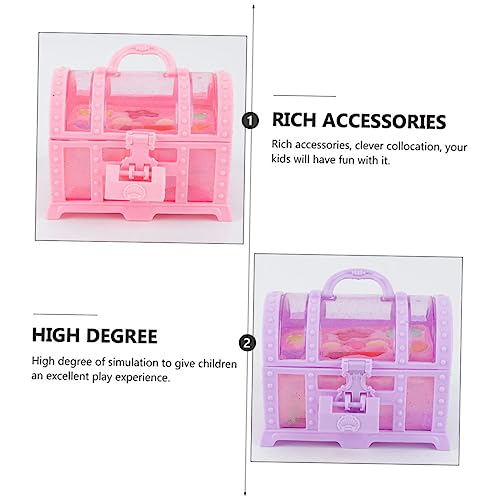 BCOATH 1 Conjunto Baú De Tesouro Meninas Brincam De Maquiagem Brincar De Fingir Brinquedo De Maquiag