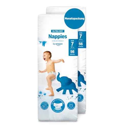 By Amazon Ultra Dry Windeln – Größe 7 (17 kg+) – 112 Stück (2 Packungen mit 56 Stück) – Ansicht 1