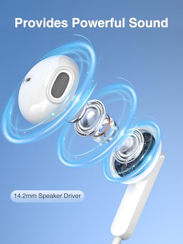 3.5mm Jack Headphones Wired for Samsung Galaxy A15/A14/A32, in-Ear Earphones Wired with Mic Noise Isolation, Corded Ear Buds for 3.5mm Jack for Phones, Laptops, Tablets, MP3/MP4