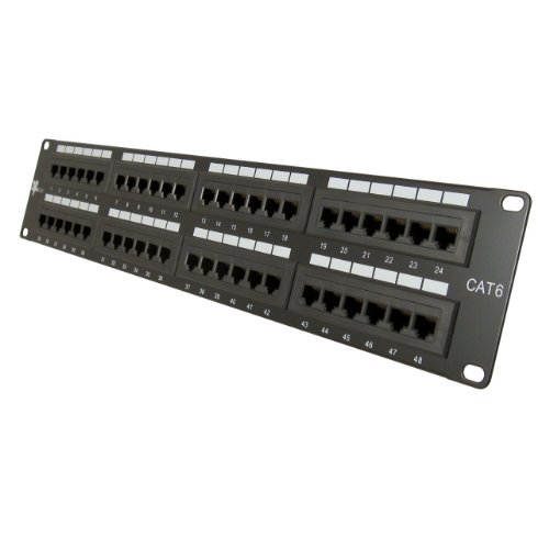 Panneau de brassage Cat6 robuste 2U de 48,3 cm pour une infrastructure réseau performante