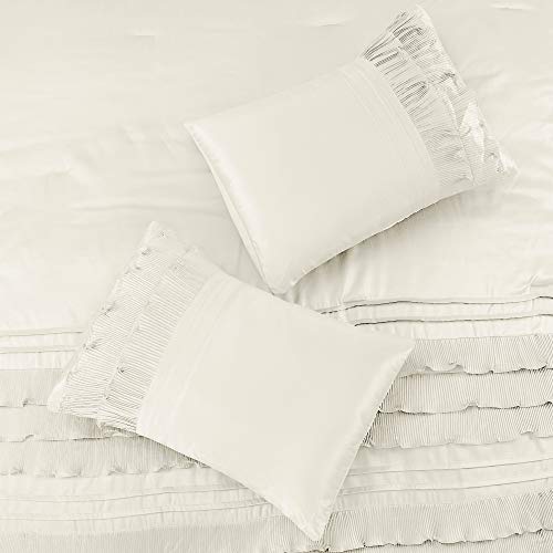 Amrapur Overseas | Anastacia Pearl 8-Piece Comforter Set (White, Queen) #TOP3