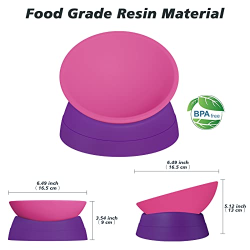 Hi, Ravitat Cat Bowls Elevated Cat Food Bowl Adjustable Cat Dish Anti-Slip and Anti-Noise Raised Cat Bowl Protecting Pet’s Spine Thickened Plastic Bowl Suitable for Indoor Cats, 17 Oz