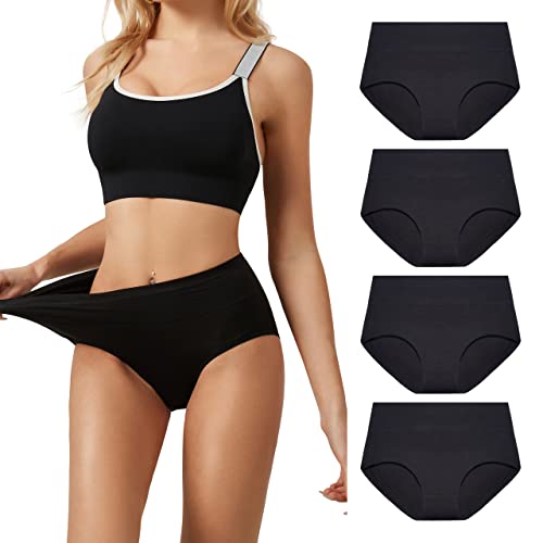 SERISIMPLE Viscose Bamboo Women Luxury Underwear Silky Comfy Ultra Soft Briefs Stretch High&Mid Waist Panties 4 pack