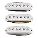 Musiclily Pro ST-FAT60S Staggered Alnico 2 Single Coil Neck Middle Bridge Pickups Set for Strat Style Electric Guitar, White