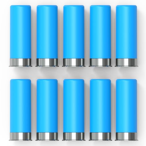FIREGOWIN Pro 12GA Dummy Rounds – Training Snap Caps, Reusable Dry Fire Training Round with Rubber Primers -Blue Type 10 Pack