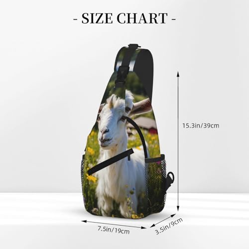 Goat Printing Cross Chest Bag Diagonally Sling Backpack Crossbody Shoulder Bags Sling Travel Hiking Daypack3
