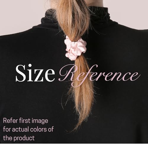 Image of Silk Satin Scrunchies (Pack of 6) - No Tug, No Damage Hair Ties for Women & Girls - Elegant & Comfortable (Poppins)