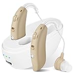 Aolso Rechargeable Digital Sound Amplifiers for Seniors, 2 PCS Behind The Ear Voice Enhancer Device with Noise Cancelling, Sound Device Personal Audio Amplifier with Charging Case & Volume Control