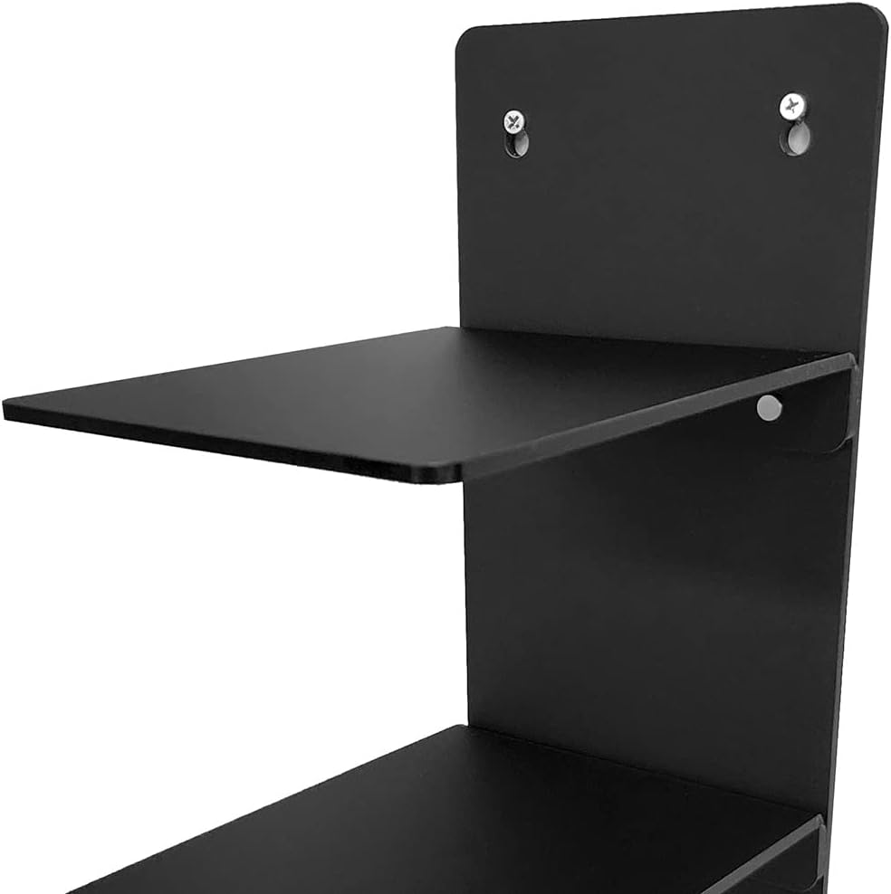 OnDisplay Luxe Acrylic Hat Rack Display - Wall Mounted Baseball Cap Organizer - Multi Shelf Wall Display for Hats (Matte Black)