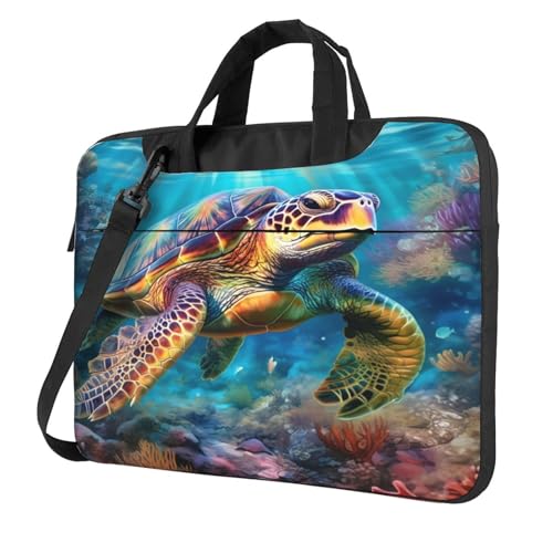 Laptop Bag Underwater Sea Turtle Laptop Tote Bag Women Men Laptop Sleeve Case With Strap Lightweight Computer Bag