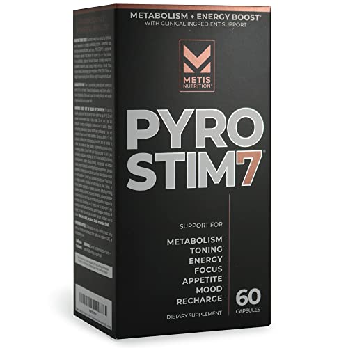 Metisnutrition Pyro Stim 7 Metabolism Booster Fat Loss Support Energy Boost - Once-A-Day Thermogenic With Teacrine For Focus, Appetite Control, Muscle Toning, And Mood Control (60 Capsules) #TOP1