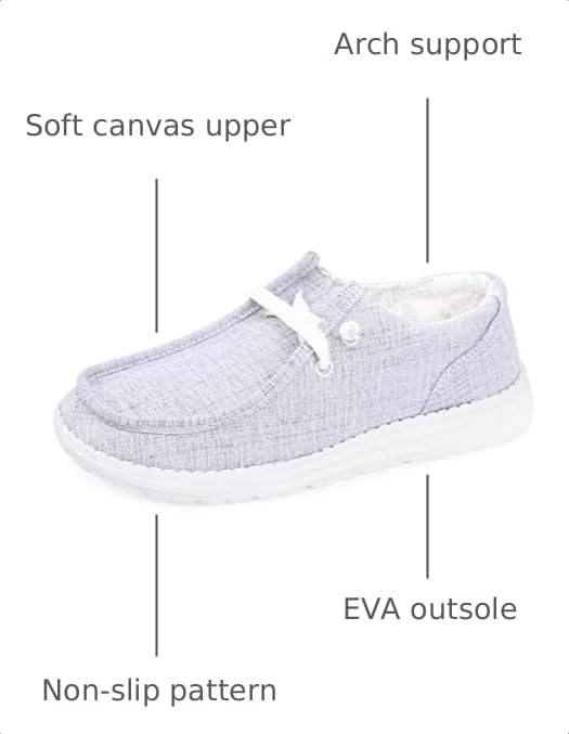Image of Women's Canvas Loafers, Comfortable Slip-On Walking Shoes