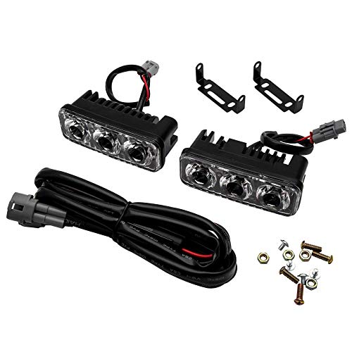 Daytime Running Lights, 2PCS Waterproof DRL Car Fog Light for Car SUV Sedan Vehicle, Super Bright, White