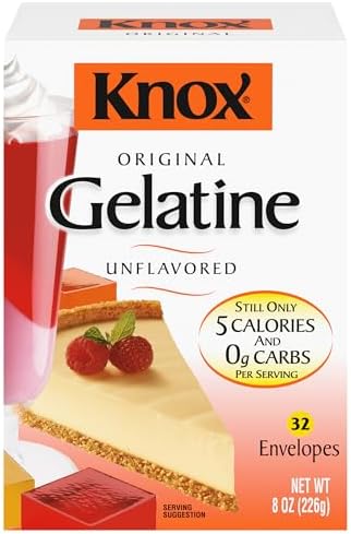 Knox Gelatine, 32 ct Packets, Original Unflavored, 1.5 lb Bag | Zero Carbs & 5 Calories, Unflavored Gelatin, Plain Gelatin for Desserts, Make Parfaits, Cheesecake or Marshmallows