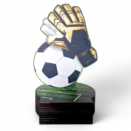 Trophy Monster Real Wood Grove - Premio de portero de fútbol impreso a todo color, hecho de madera contrachapada de abedul impresa sostenible de 8 mm de grosor, tamaño 160 mm
