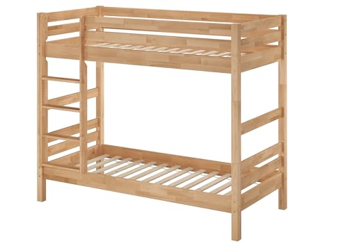 Erst-Holz®Etagenbett für Erwachsene Stockbett Buche Natur massiv 90x200...