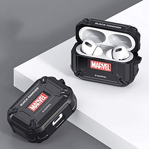 Avengers Series Silicone Case Compatible With Airpods Pro,Thor-Iron Man-Black Panther Compatible With Airpods Pro Wireless Charging Case For Girls Teens Boys (Black Panther) #TOP2