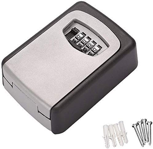 Tekmun Realtor Wall Mount Key Lock Box With 4-Digit Combination Made Of Weather Resistant Steel For Indoors Or Outdoors Holds Up To 5 Keys #TOP7