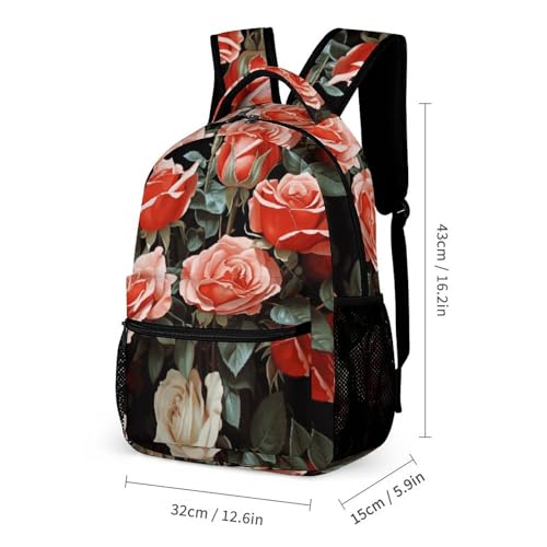 Beautiful Rose Gift Backpack for Travel, Ultra Durable Small Bookbag Lightweight Daypack for Women Men2