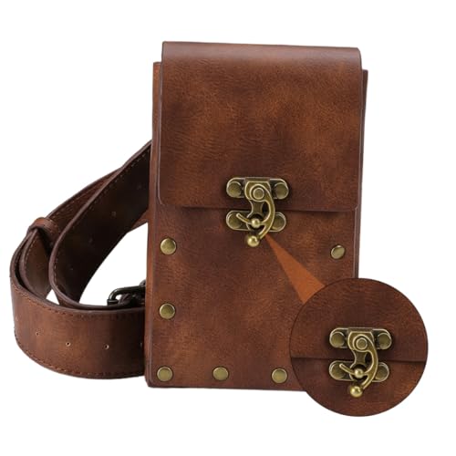 Bolsa deportiva de cuero marrón retro pequeña para deporte exterior