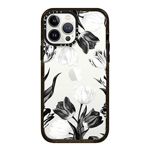 CASETiFY �C���p�N�g�P�[�X iPhone 13 Pro Max - Bed of Tulips Clear - �N���A �u���b�N