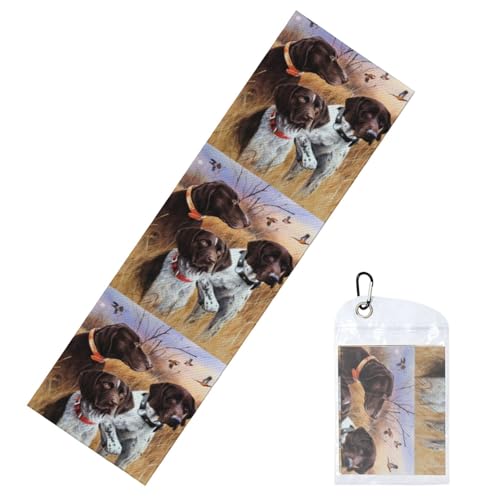 InOmak Deutsch Kurzhaariger Vorstehhund im Herbst,Kaltes Sporthandtuch 30 x 100