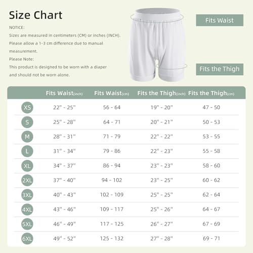 Carer 2 Pezzi Copripannolini Per Adulti Incontinenza Boxer Intimo Impermeabile Antifuga Lavabile Riutilizzabile Unisex Bianco Taglia L - 4
