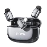 BOYA MINI 2 Mikrofon Handy, 48kHz/24Bit, 100m, 30h, USB-C Mini Mikrofon für iPhone 15 16 17 Serie, Android, Kabelloses Lavalier-Mikrofon, Ansteckmikrofon für Vlogging, Space Gray