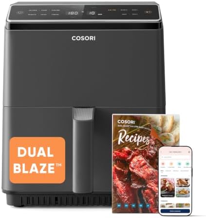 Cosori Freidora de Aire Dual Blaze 6,4L, Doble Resistencia, 11 Mo...