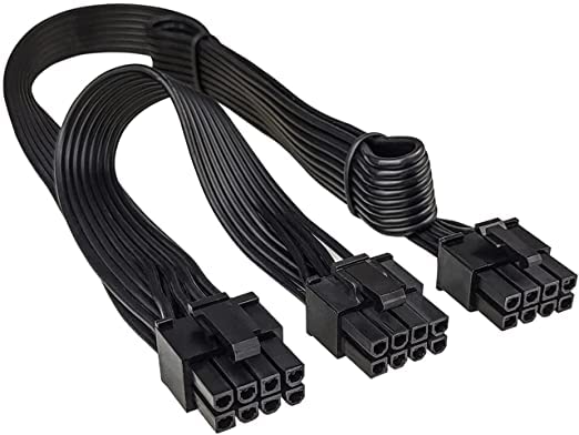 ULTRABYTES 8 Pin to Dual PCIE 8 Pin 6+2 Power Cable only for Corsair Modular Power Supplies (Black)